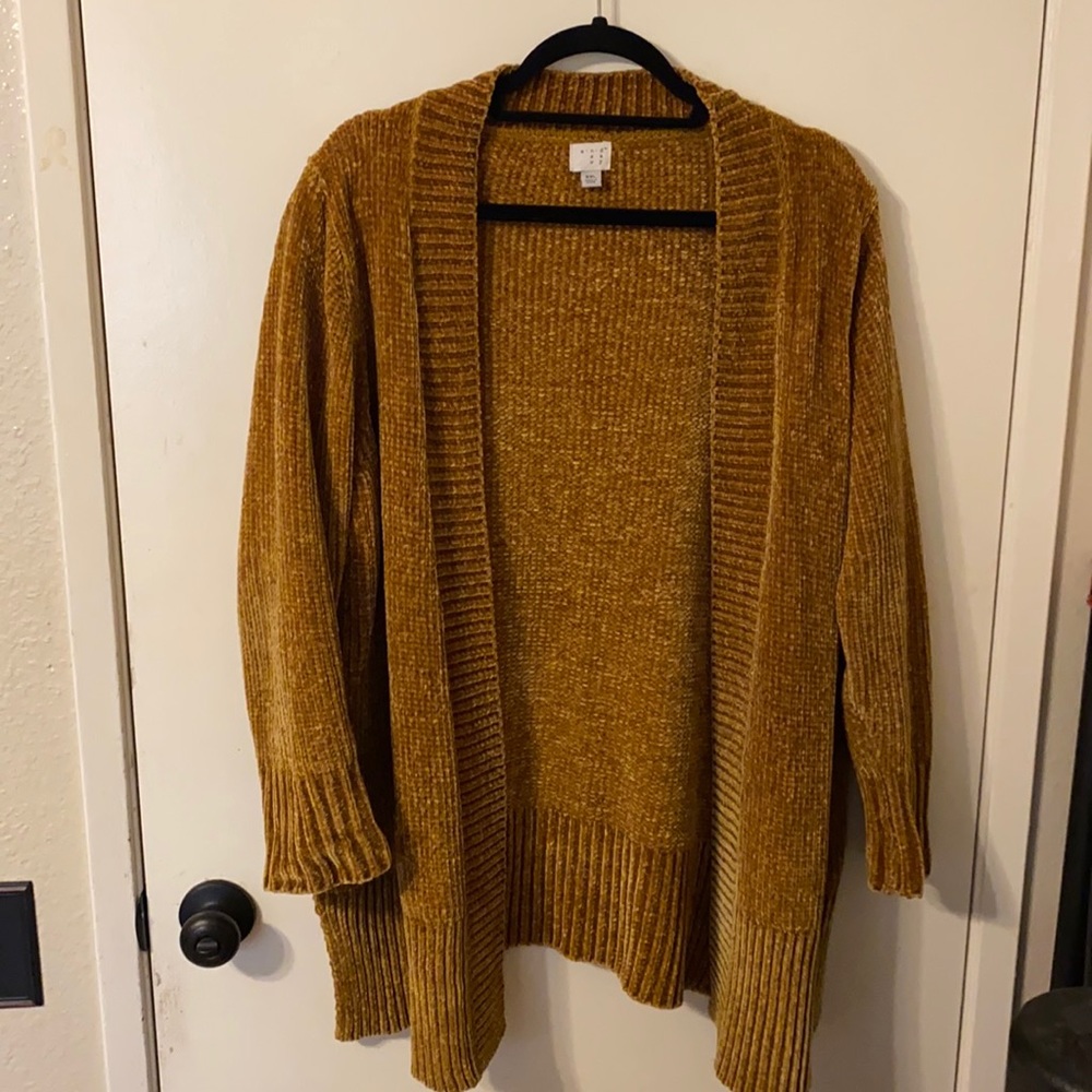 Mustard chenille cardigan